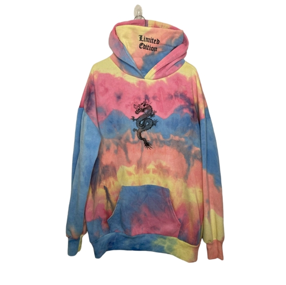 orange kiss | Sweaters | Orange Kiss Tie Dye Hoodie W Dragon And Mouth  Cover Large | Poshmark